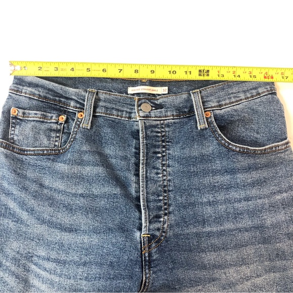 Levi’s Ribcage Straight Ankle Jeans Button Fly High Waist 32 - Picture 6 of 13